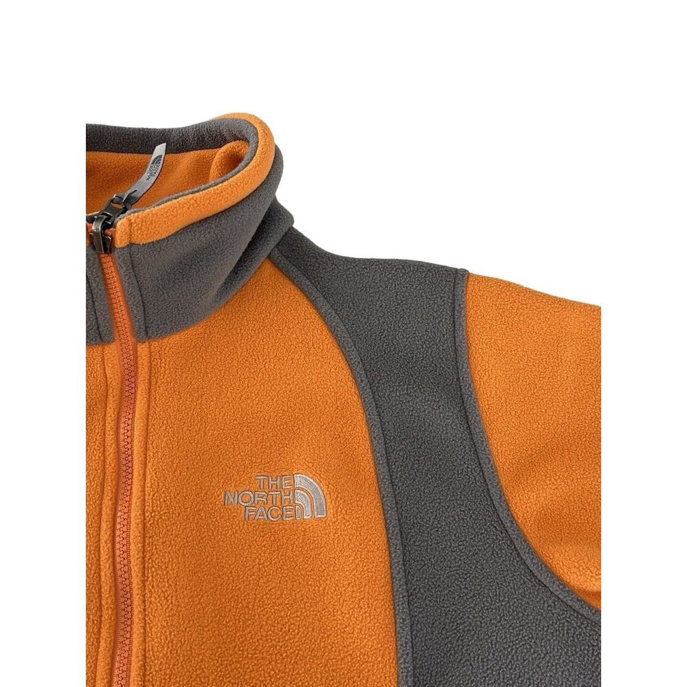 The North Face Womens Size M Fleece Jacket Orange & Gray Full Zip Midlayer - Picture 3 of 8